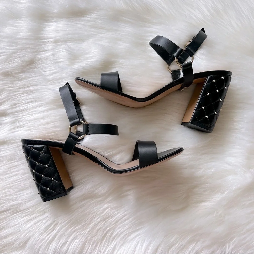 Valentino Garavani Rockstud Quilted City Block Heel Sandal EU 40.5 - Picture 3 of 11